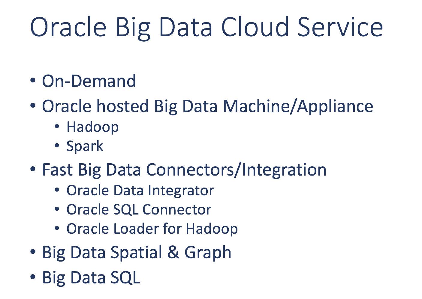 Oracle Big Data Cloud